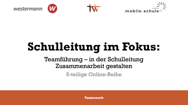 Titel des fünfmoduligen Online-Events für Schulleitungen