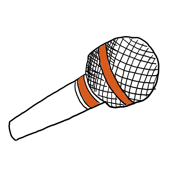 gezeichnetes Bild von einem Mikrofon